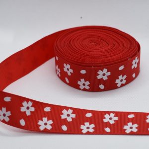 Red with White Flowers 25mm